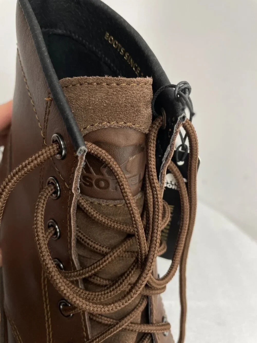 Sorel Slabtown 62 Moc Waterproof Leather Brown Boots Men's 11 NEW